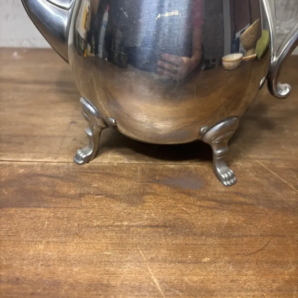 Vintage Silver Plated Footed Coffee or Tea Pot